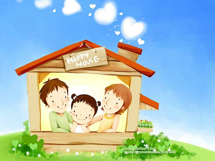 lovely_illustration_of_happy_family_in_house_wallcoo-com